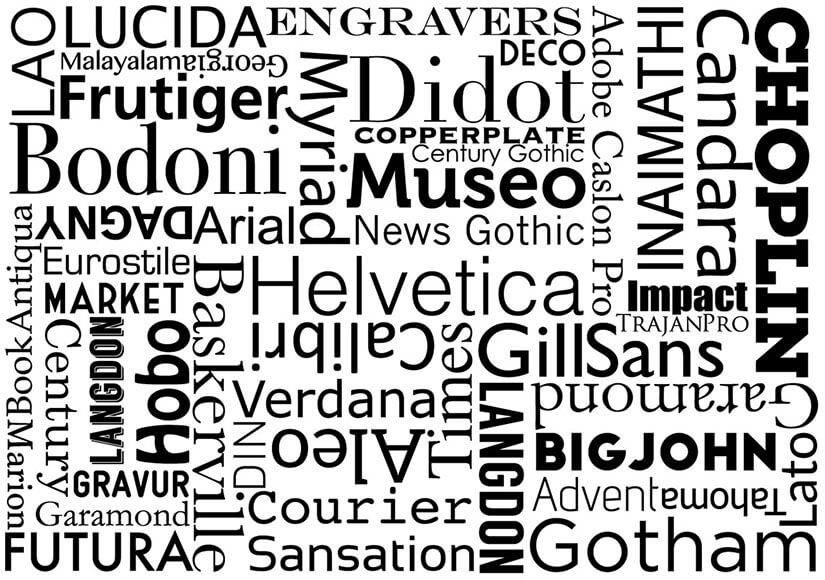 Font giusto guida scelta carattere tipografico