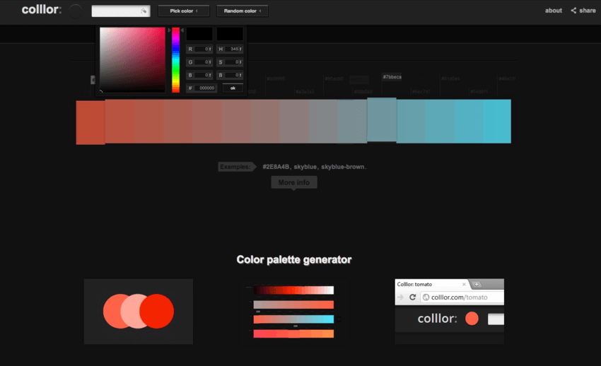 Palette colori per grafici: Colllor